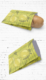 手绘美食油纸袋小吃包装展开图