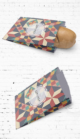 可爱卡通油纸袋小吃包装展开图