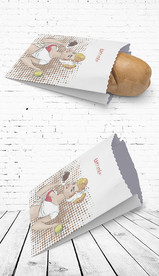 通用美女防油小吃纸袋展开图