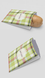 动感水墨油纸袋小吃包装展开图