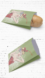 通用美女防油小吃纸袋展开图