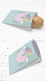 动感水墨油纸袋小吃包装展开图