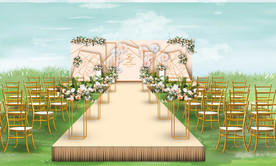 香槟色户外婚礼仪式区