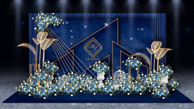 蓝色婚礼迎宾区