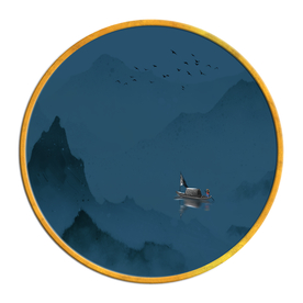 中国风   抽象山水画 大厅装