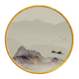 中国风   抽象山水画 大厅装