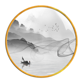 中国风   抽象山水画 大厅装