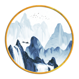 中国风   抽象山水画 大厅装