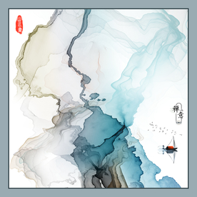 中国风   抽象山水画 大厅装