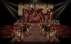 红色婚礼仪式区