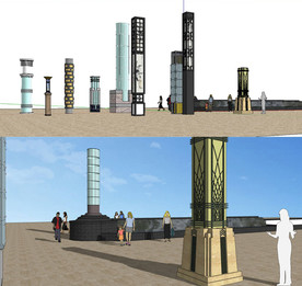 户外景观灯柱景观灯柱模型