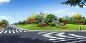 道路绿化效果图