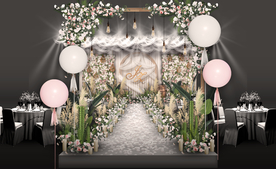 香槟色森系婚礼仪式区