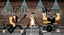 摇滚乐队工装背景墙