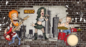 摇滚乐队工装背景墙