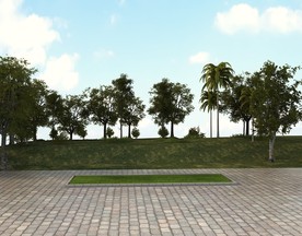 3D公园雕塑场景设计