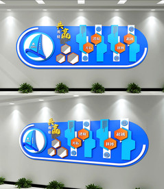 蓝色大气企业文化墙