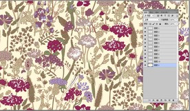 韩版唯美彩绘花卉枝叶无限循环无