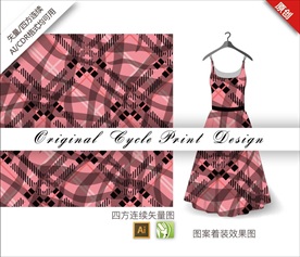 原创抽象格子花纹循环图案