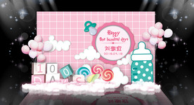 粉色宝宝宴迎宾区