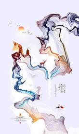 水墨山水画 玄关挂画 新中式