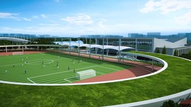 三维建筑动画体育馆足球场