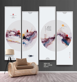 无框画 水墨画 禅意装饰画画芯