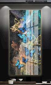 奢华蝴蝶飞舞玄关装饰画