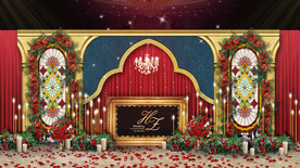 欧式红金色迎宾区