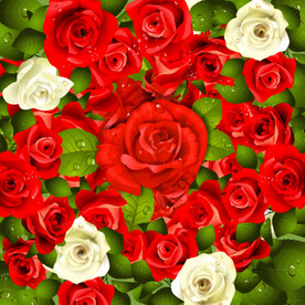 高清矢量粉红玫瑰花朵背景墙