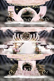 粉色简约婚礼效果图