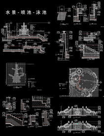 园林水景喷池图纸