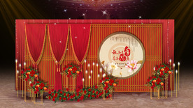 红色婚礼迎宾区