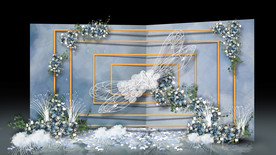 雾霾蓝婚礼迎宾区