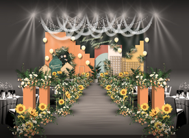 橙色婚礼仪式区