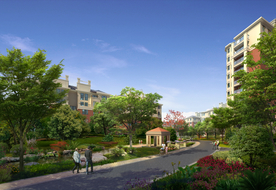 道路效果图 乡村道路 园林道路