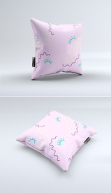 高档粉色北欧印花图案手绘抱枕