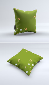 绿色植物印花图案手绘抱枕