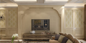 欧式背景墙客厅附带高清效果图