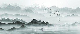 水墨山水画装饰画图片