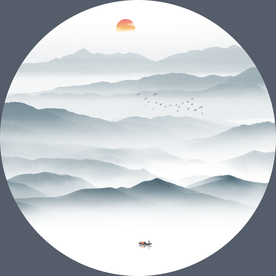 圆形山水
