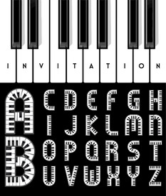 矢量钢琴字母创意设计