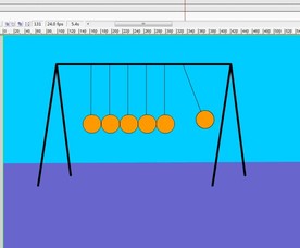 物理课程动画牛顿摆摆锤10秒