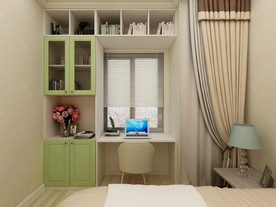 现代简约客房书房装修效果