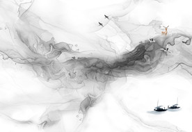 烟雾山水画分层