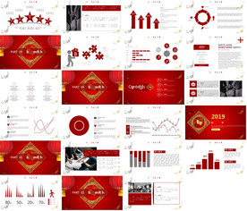红色大气创业融资计划书PPT