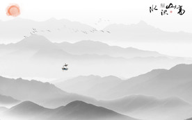 灰色无框画分层