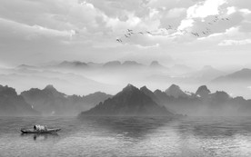 抽象大气山水画 TIF分层