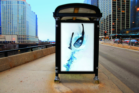 车站站台广告样机