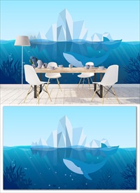 唯美海洋冰山背景